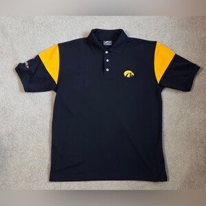 Men’s P2 Iowa Hawkeye Black  Polo Size Medium